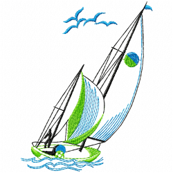 Boats Embroidery Design 9